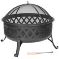 Dagan Dagan FP-1027 Diamond Style Wood Burning Fire Pit with 29.5 in. Dia. Fire Bowl & 7 in. Clearance; Black FP-1027